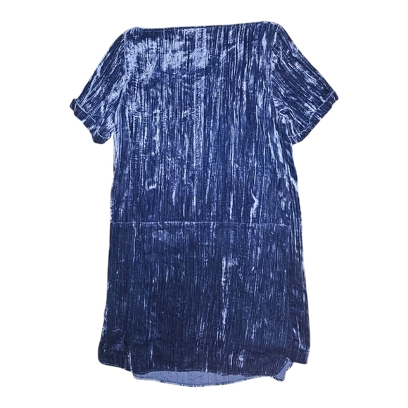 Anthropologie Floreat Women's Dress Blue Crinkled Crushed Velvet Size XS - Picture 7 of 7